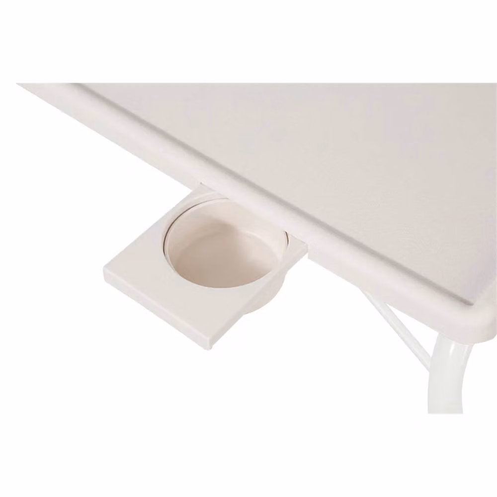 PAWNORA Table Buddy White Folding Table with Cup Holder and Tilting Top – 2