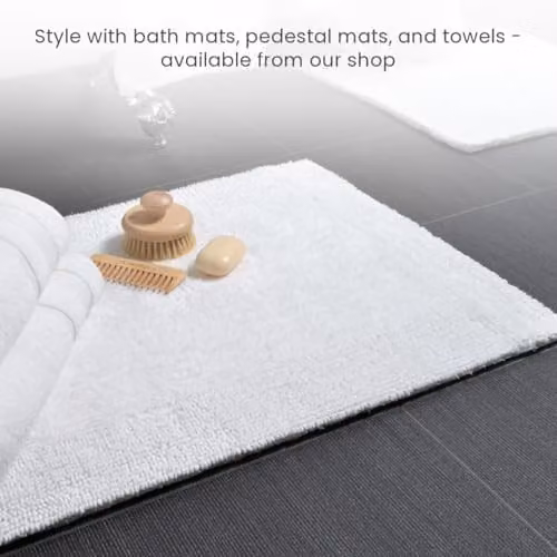 Allure Bath Fashions Reversible Heavyweight Cotton Pedestal Mat in White, W/D/H: 55 x 55 x 1.5 cm – 3