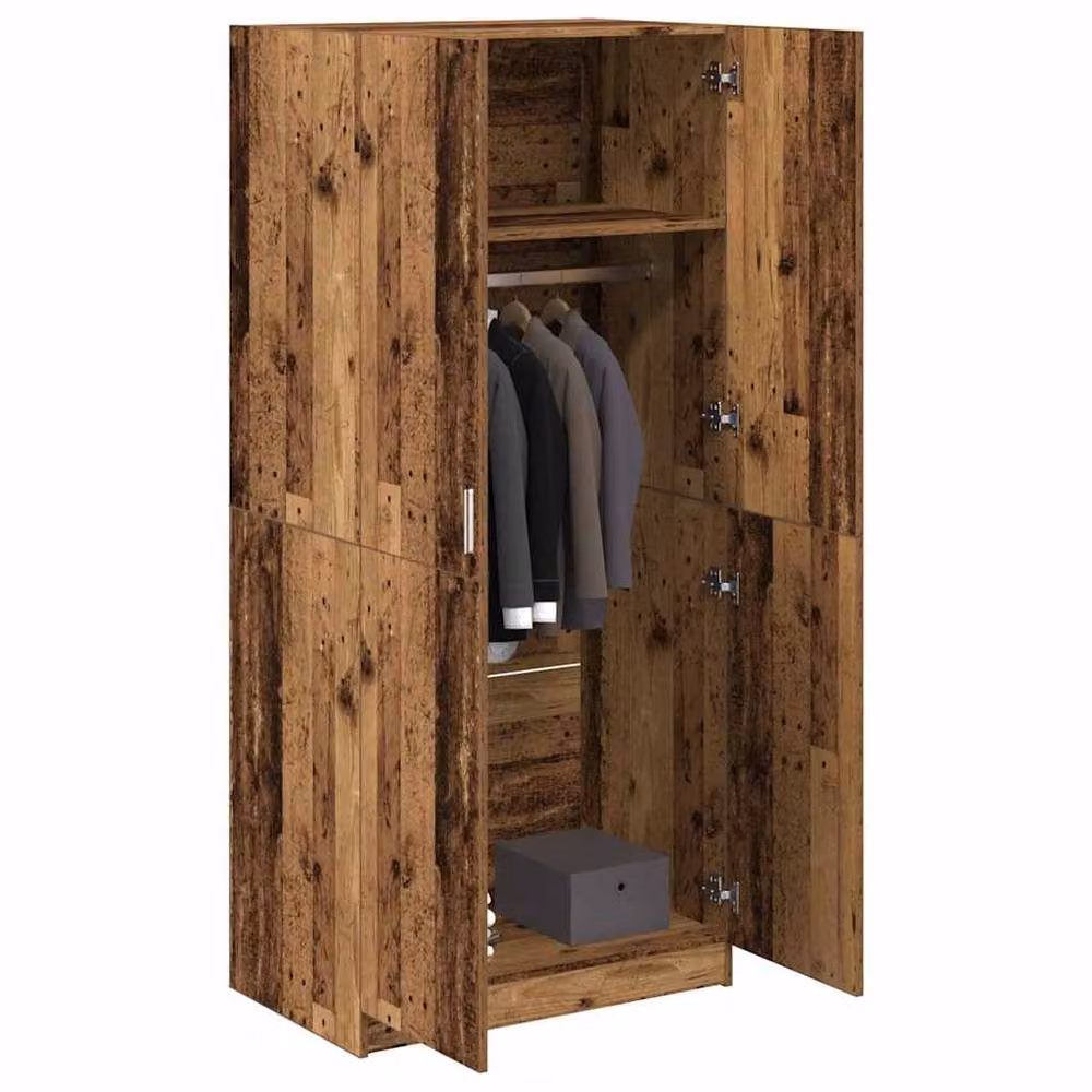 Berkfield Home Old Wood Wardrobe in Brown, W/D/H: 90 x 52 x 200 cm – 3