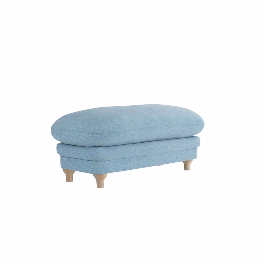 Wyld Haus Bambola Rectangular Chenille Footstool in Blue – 2