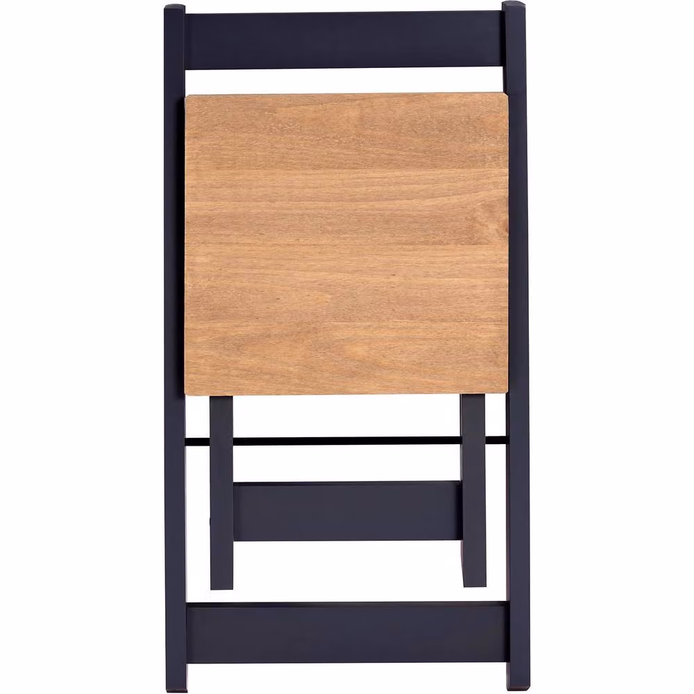 Seconique Santos Folding Dining Chair Set of 2 in Navy Blue and Distressed Waxed Pine – 3