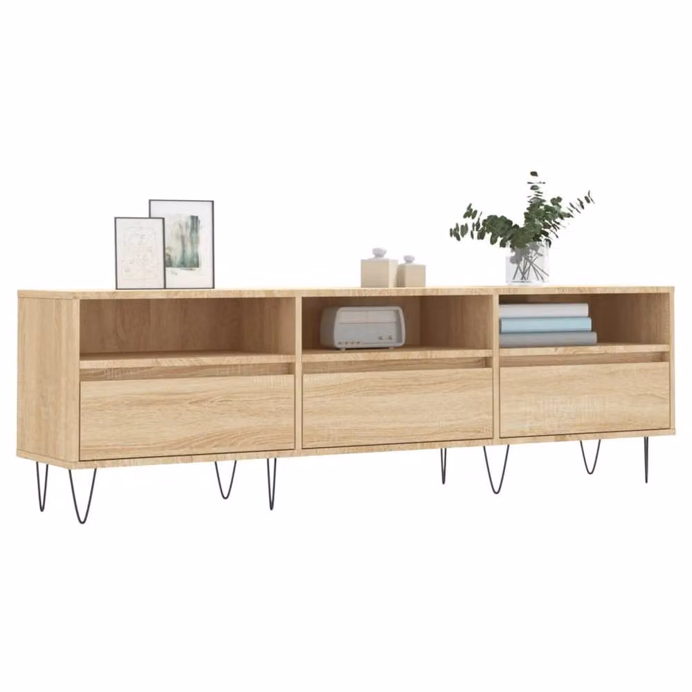Berkfield Home Sonoma Oak TV Cabinet in Brown, W: 150 cm, D: 30 cm, H: 44.5 cm – 3