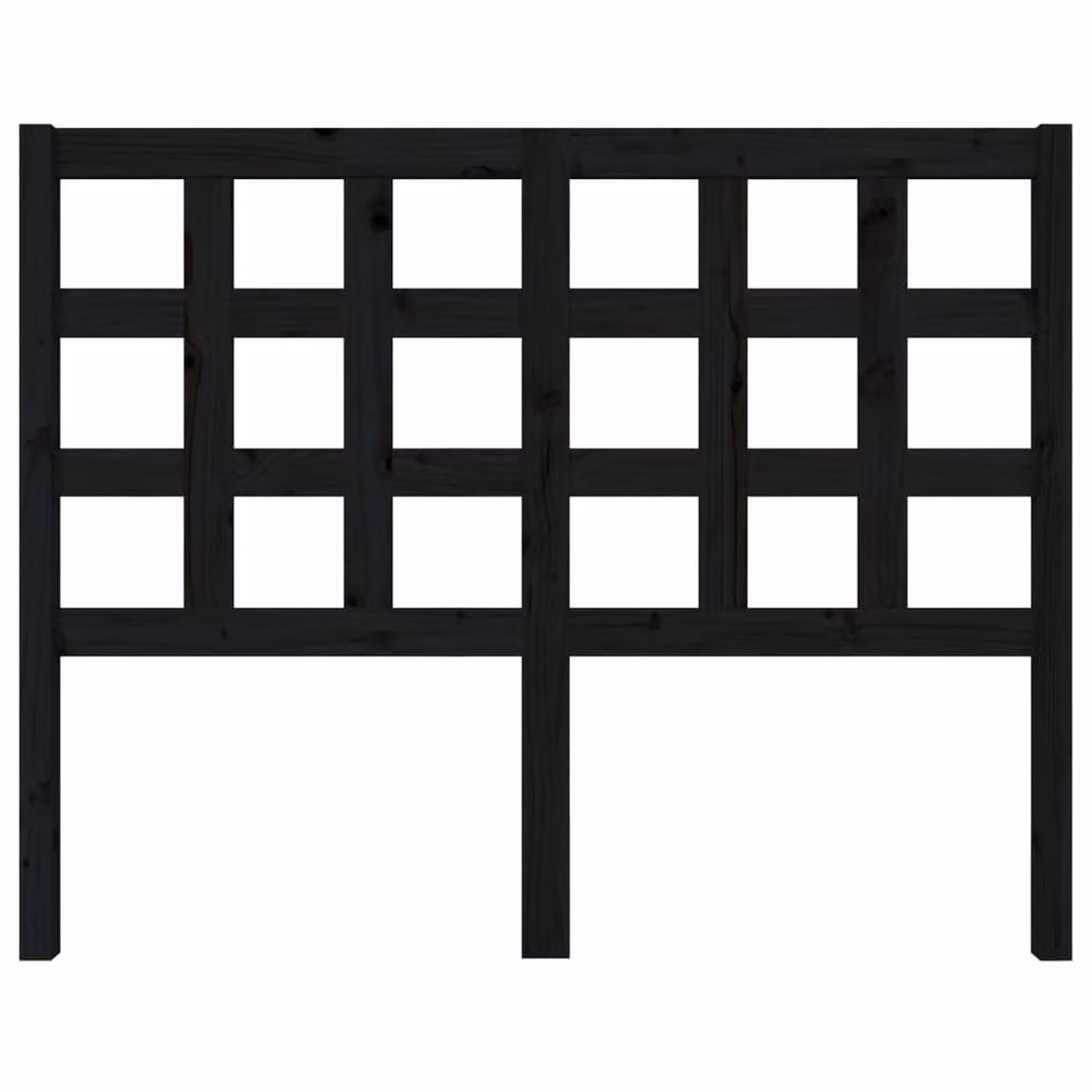 Berkfield Home Rustic Solid Wood Pine Bed Headboard in Black, W: 125.5 cm, D: 4 cm, H: 100 cm – 3