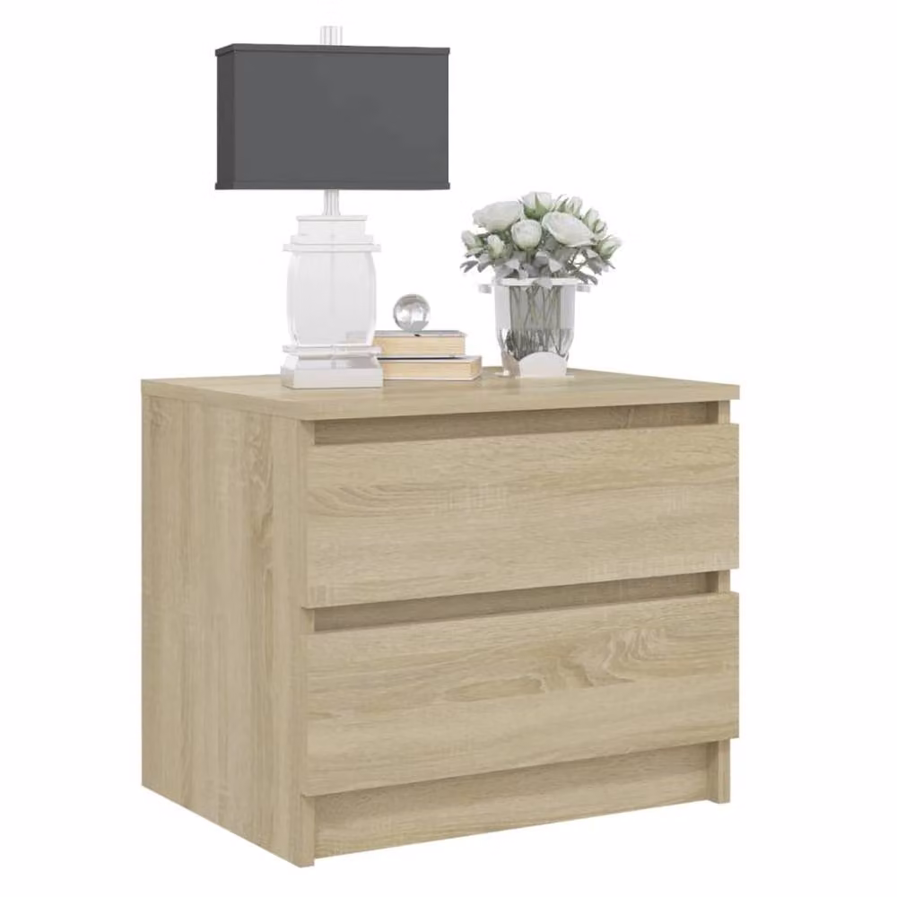 Berkfield Home Durable Bed Cabinet in Sonoma Oak, W/D/H: 50 x 39 x 43.5 cm – 3