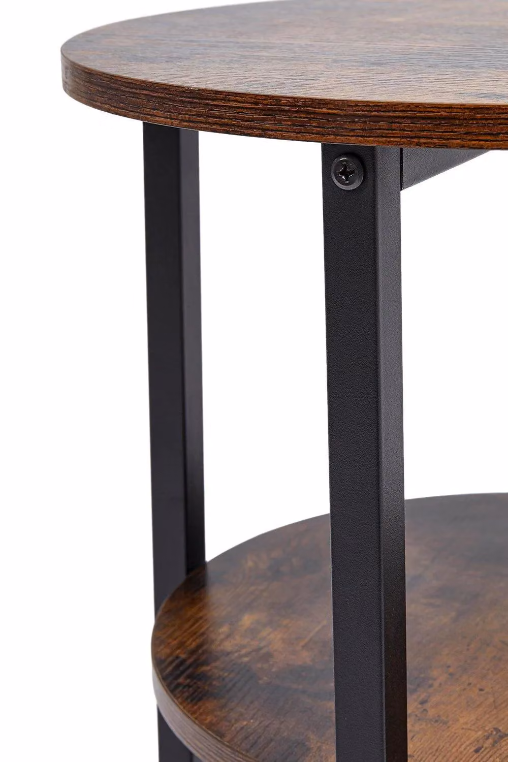 H&O Direct Vintage Round Wooden Side Table in Brown – 3