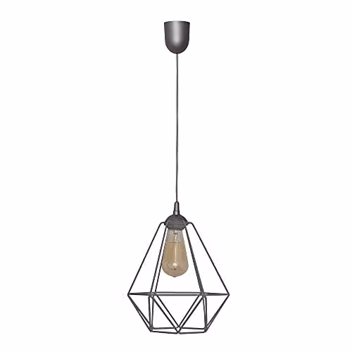 Netlighting Karo Wire Frame Pendant Ceiling Light Grey, Diameter: 24 cm