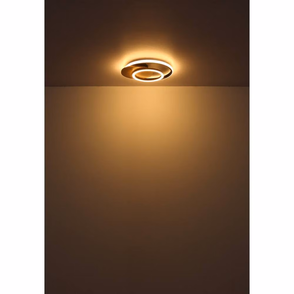 Netlighting Julio Semi Flush Ceiling Light in Brown Wood Look with 3x LED 3000K Warm White – 3
