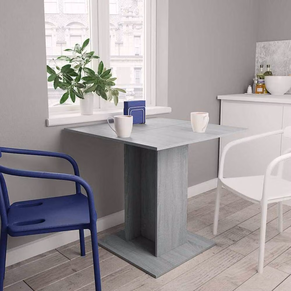 Berkfield Home Modern Square Dining Table in Grey Sonoma, W/D/H: 80 x 80 x 75 cm – 2