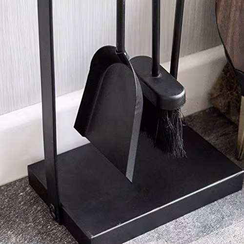 Fire Vida Aston 4-Piece Metal Fire Companion Set in Black and Grey – 5