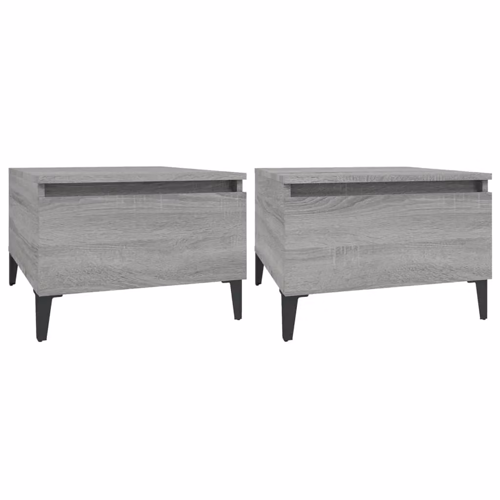 Berkfield Home Set of 2 Grey Sonoma Side Tables, W/D/H: 50 x 46 x 35 cm – 2