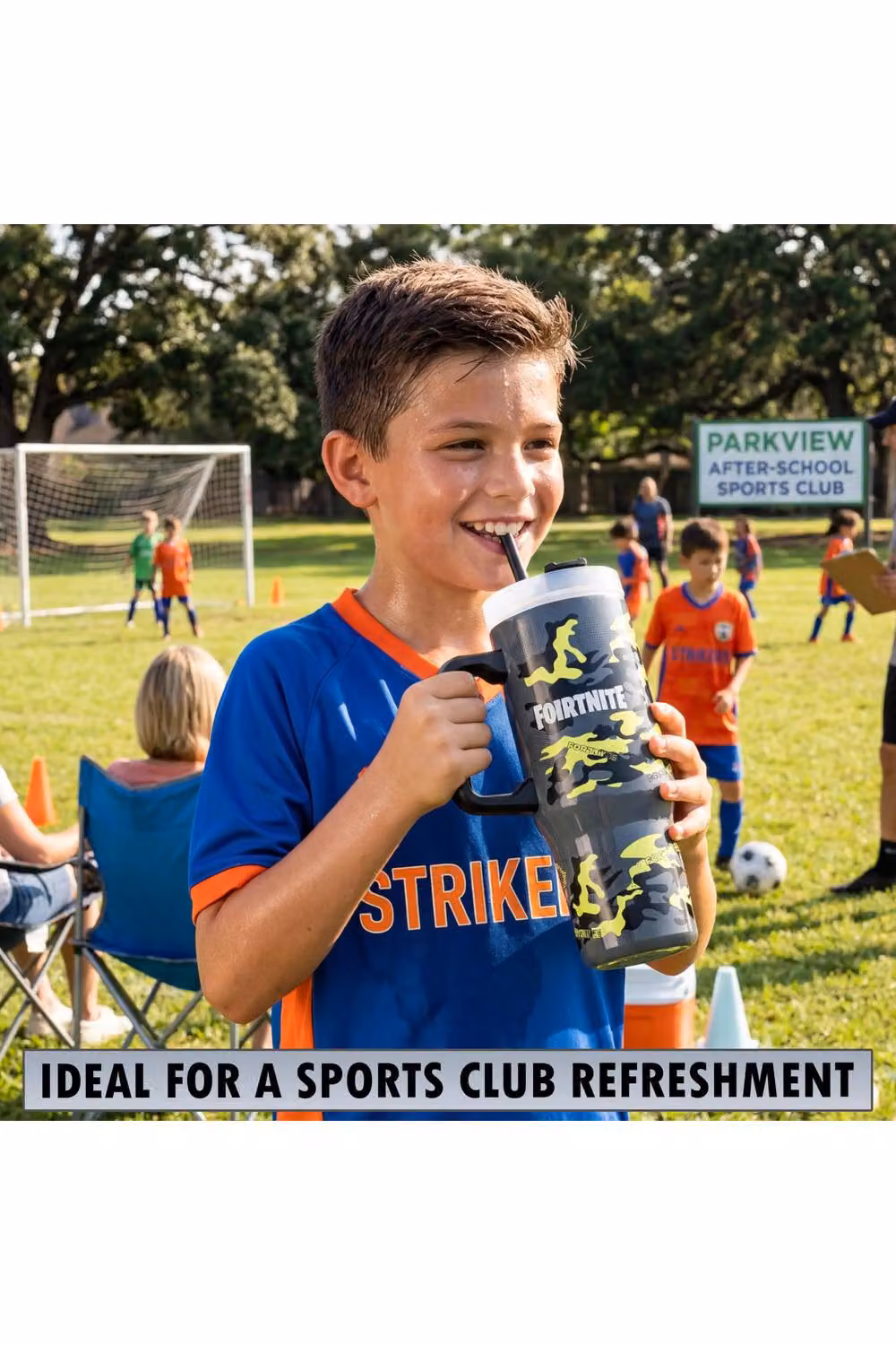 Get Trend Fortnite Insulated Stainless Steel Tumbler with Straw and Handle, 920ml, Multicolour – 11