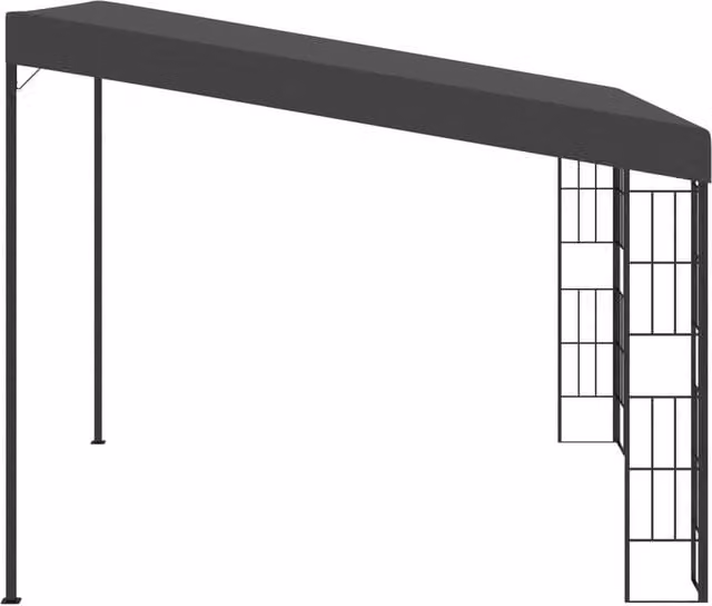 Berkfield Home Wall-mounted Lean-to Gazebo in Anthracite and Black, W: 300 cm x D: 300 cm x H: 205 cm