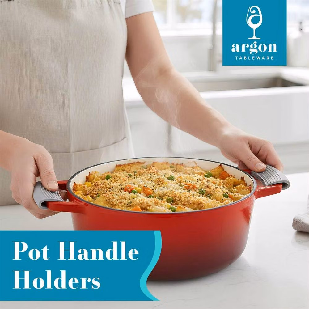 Argon Tableware Heat Resistant Silicone Pot Handle Covers, Grey, Pack of 4 – 3