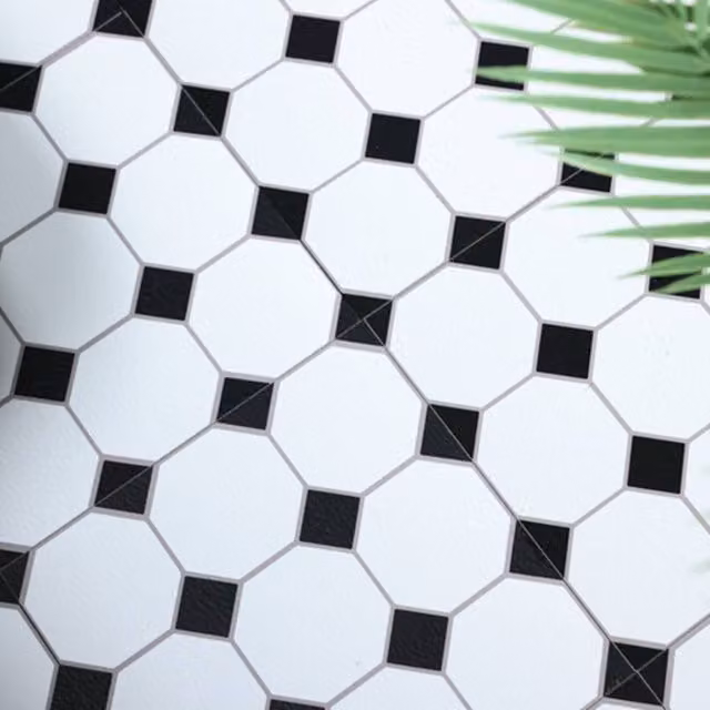FloorPops Hudson Self Adhesive Vinyl Floor Tiles, White, Pack of 10 (0.93sqm), W/D/H: 30.48 x 30.48 x 30.48 cm