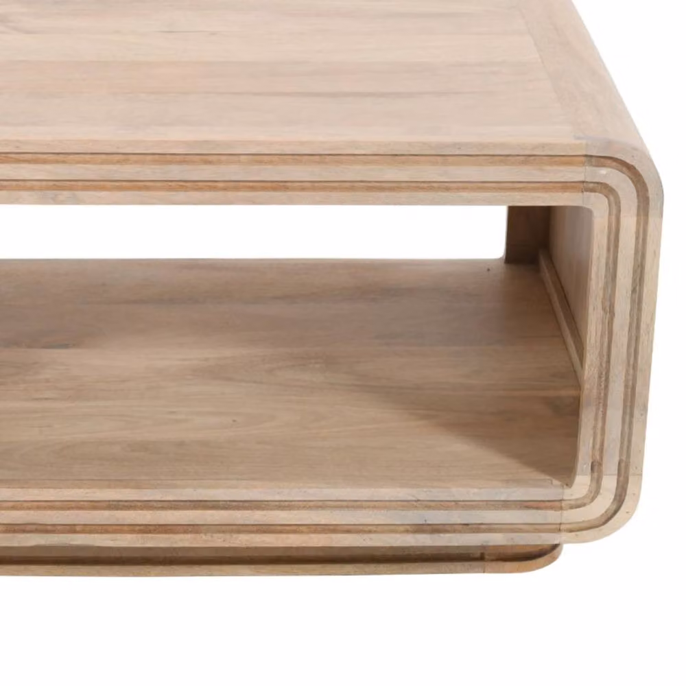 Wyld Haus Arizona Carved Mango Wood Open Coffee Table in Brown, W/D/H: 55 x 55 x 45 cm – 3