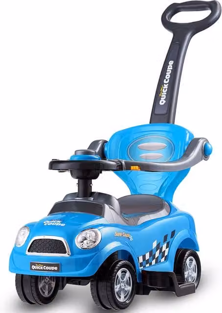 Costway 3 in 1 Convertible Baby Ride on Push Car with Push Handle and Light and Sound Effects, Blue