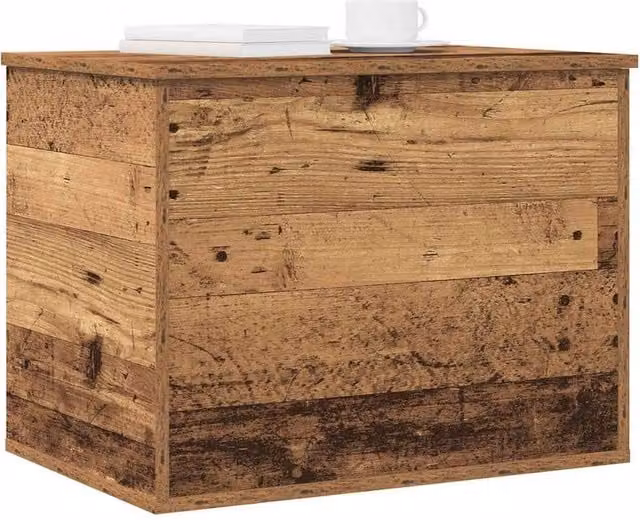 Berkfield Home Storage Box with Lid in Old Wood Brown, W/D/H: 60 x 42 x 46 cm
