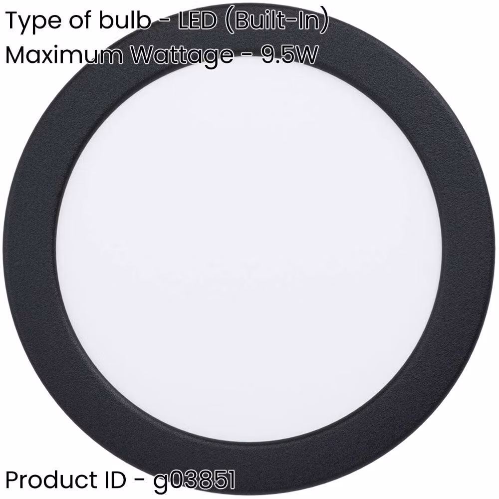 Loops 2 Pack Modern Black LED Ceiling Light with Glass and Metal Finish – 2