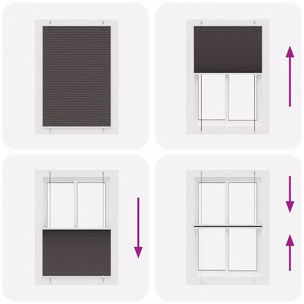Berkfield Home Black Single Pleat Polyester Fabric Blind, W: 95 cm, H: 100 cm – 4