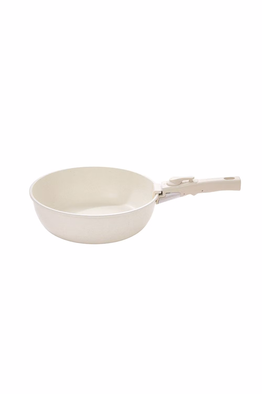 Living and Home 17-Piece Non-Stick Detachable Cookware Set with Removable Handles in Beige and White – 2