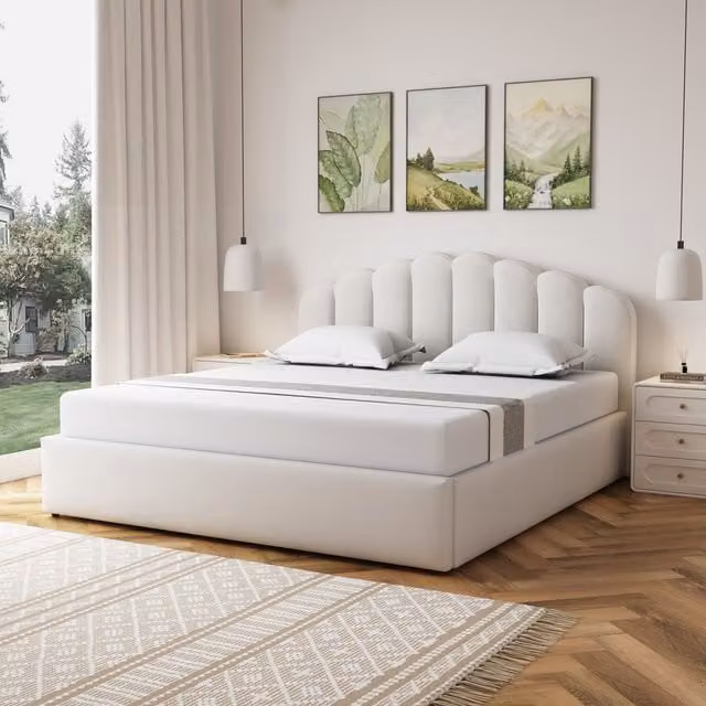 Artemis Home Ranson Upholstered Superking Ottoman Bed Frame in Beige, W/D/H: 180 x 200 cm