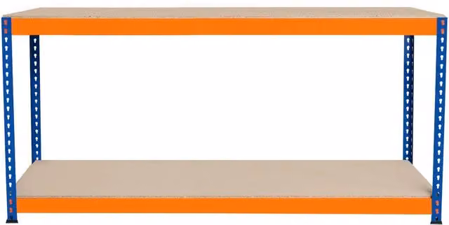 Monstershop S-Rax 2 Tier Industrial Workbench in Orange, W/D/H: 180 x 45 x 90 cm