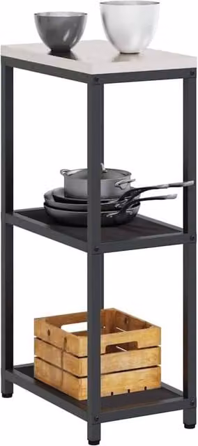 Berkfield Home Kitchen Storage Shelf in Matt Black Steel