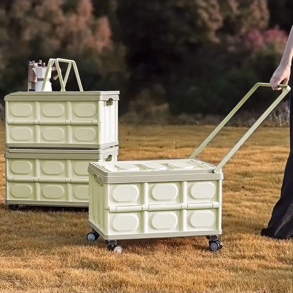 KORVIXA Green Folding Storage Box Cart Camping Trolley Crate, W/D/H: 80.0 x 36.0 x 36.0 cm – 3