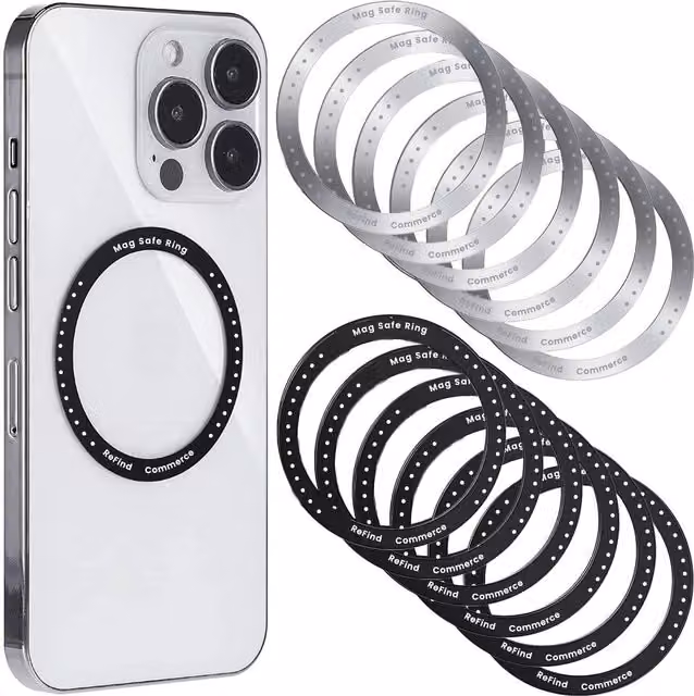 ReFind 6 Piece Wireless MagSafe Ring in Black