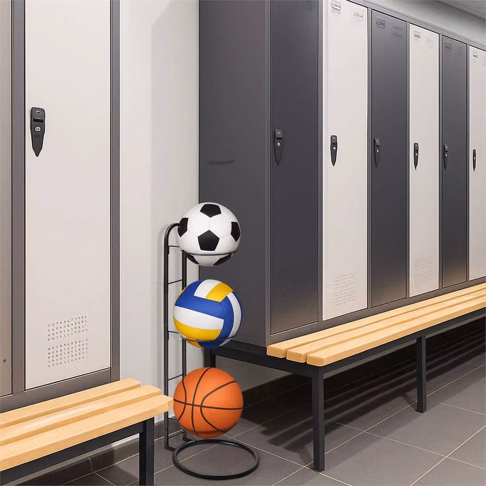 Nordara 3-Layer Metal Sports Ball Storage Rack and Basketball Football Organiser in Black – 2