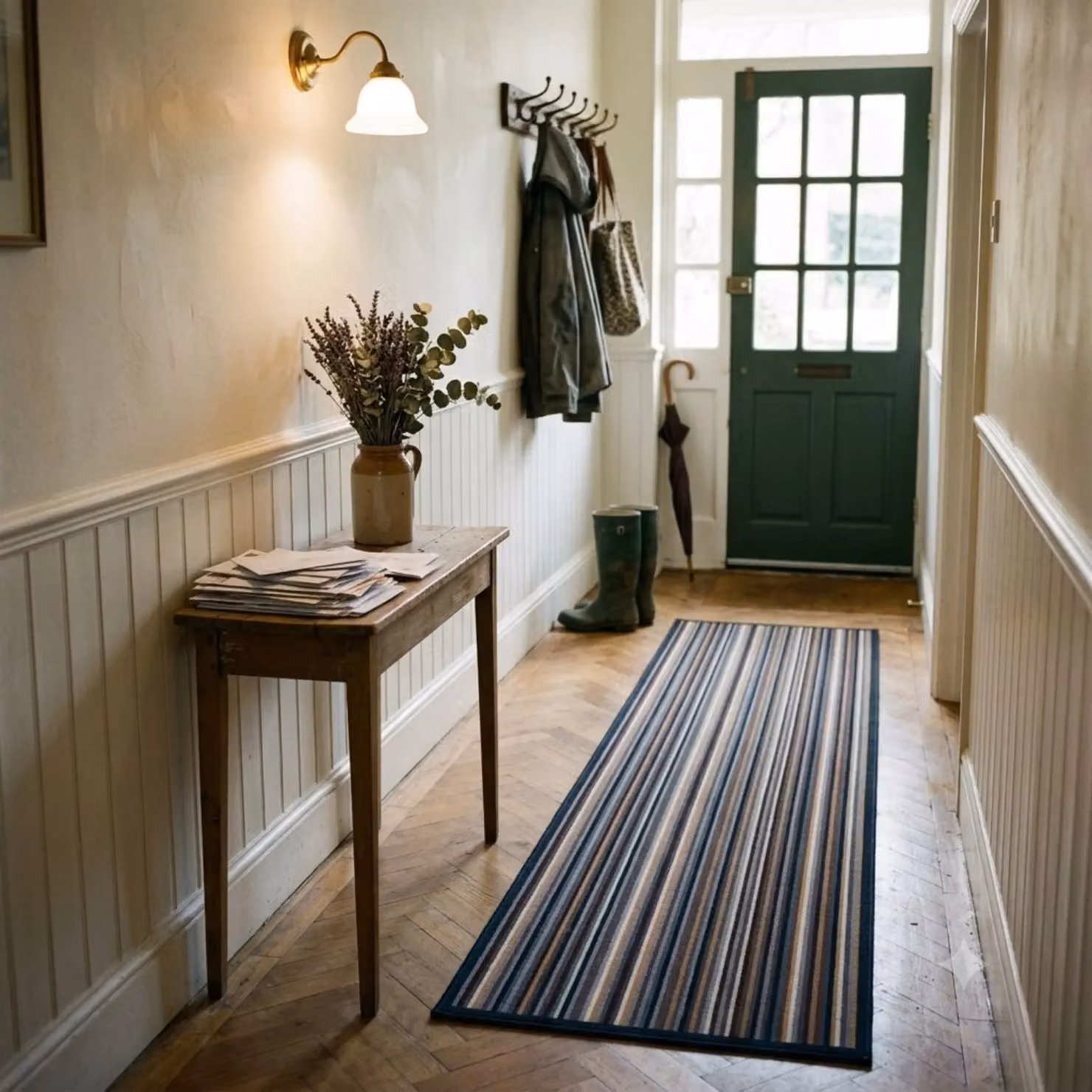 THE RUGS Patchwork Washable Non-Slip Runner Mat, Brown, W: 50 cm, L: 150 cm – 2