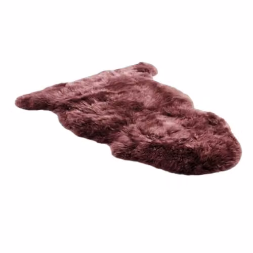 Infinity Leather Luxury Genuine Sheepskin Rug in Red, W/D/H: 90 x 60 x 1 cm – 1