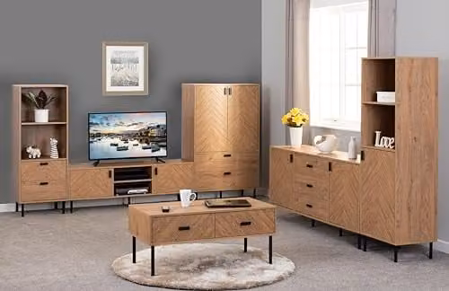 Seconique Leon 1 Door 2 Shelf Cabinet in Brown – 3