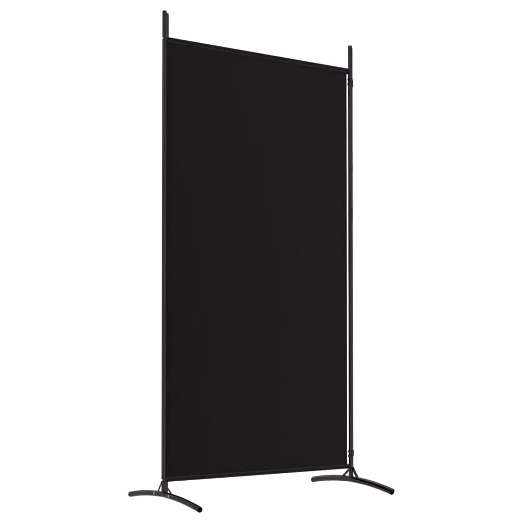 Berkfield Home 2-Panel Modern Room Divider in Black Fabric, H 175 cm x W 180 cm – 3