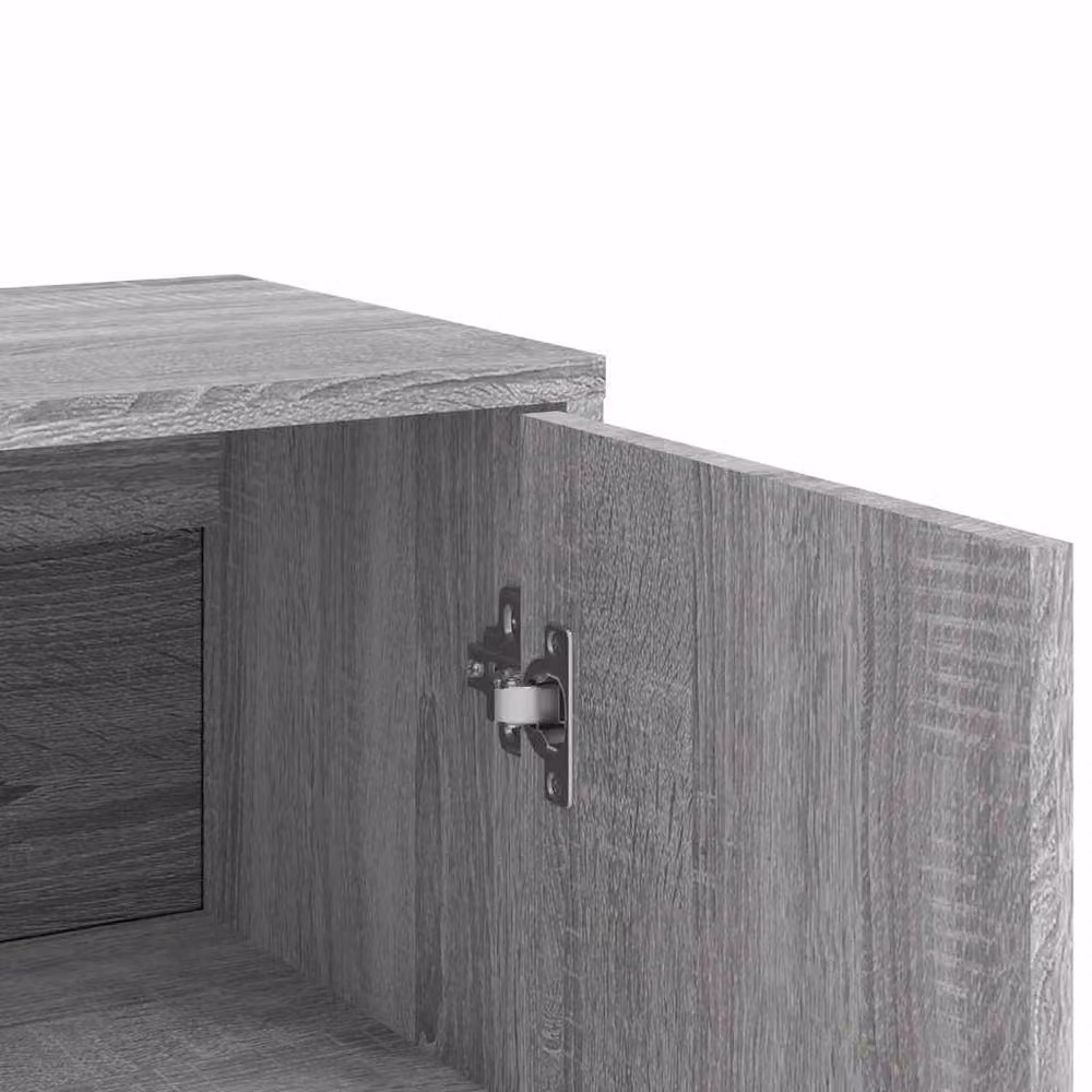 Berkfield Home Set of 2 Modern Grey Sonoma Sideboards in Engineered Wood, W/D/H: 60 x 31 x 84 cm – 3