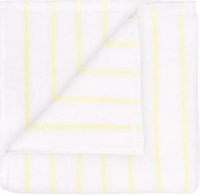 Blomus ARTO Striped Cotton Terry Towel in White and Yellow, W: 50 cm x H: 100 cm