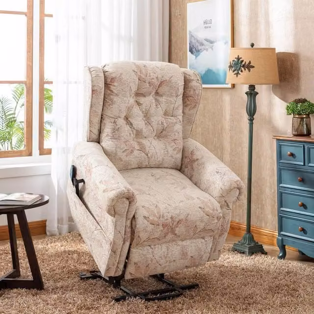 Merax Infinite Position Power Lift Riser Recliner with Massage and Heat in Beige