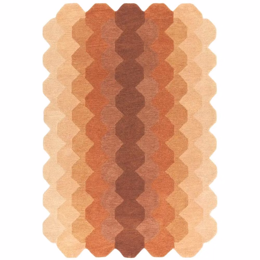 The Rug Shop UK Orange Handmade Wool Modern Abstract Area Rug, W: 200 cm, D: 290 cm – 4
