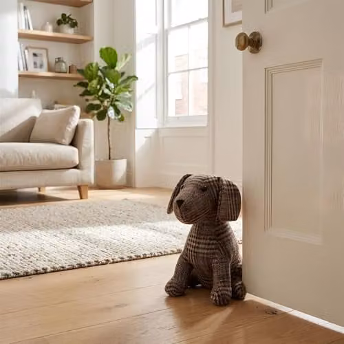 Nicola Spring Milo The Dog Door Stops, Brown, Pack of 2, H 19 x W 26.5 cm – 2