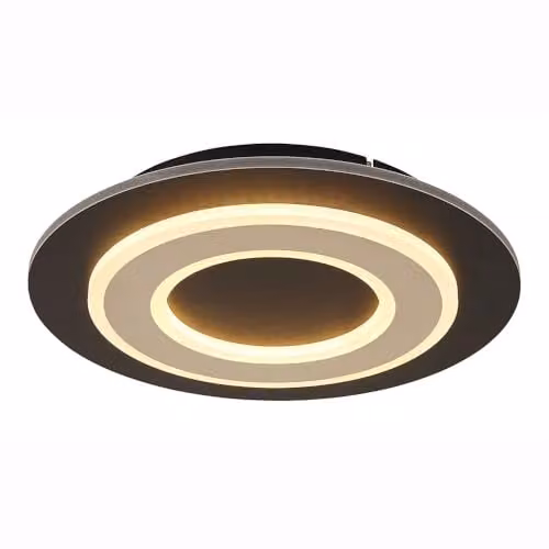 Globo Lighting Modern LED Ceiling Light for Bedroom and Living Room, Black and Brown, Diameter: 32 cm