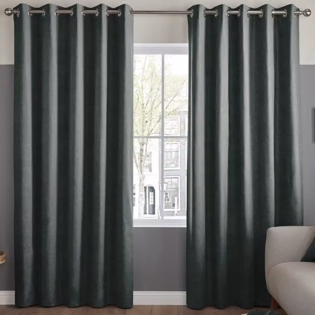 Terrys Florence Made to Measure Velvet Curtain Panel in Forest Green