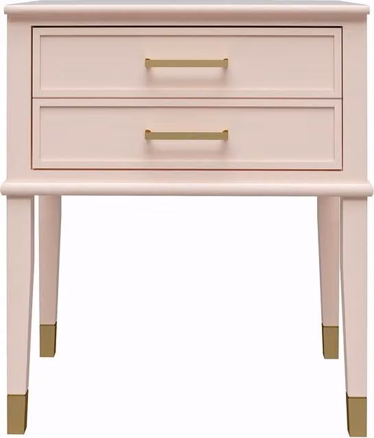 CosmoLiving Westerleigh Modern Pink and Gold End Table