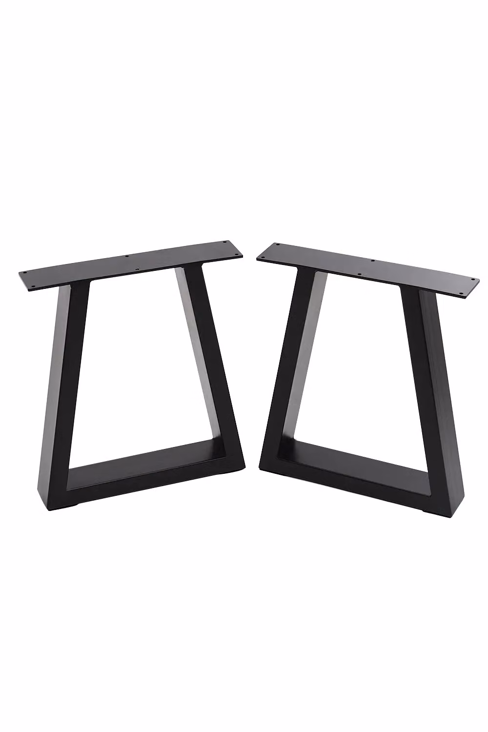Living and Home 2 Piece Black Powder-Coated Trapezoidal Iron Table Legs W/D/H: 35 x 7 x 40 cm – 2