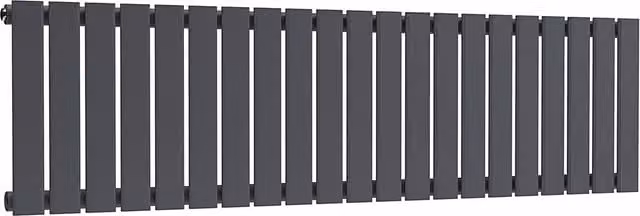 Lux Heat Single Flat Horizontal Steel Radiator in Anthracite Grey, W: 40 cm, H: 147 cm