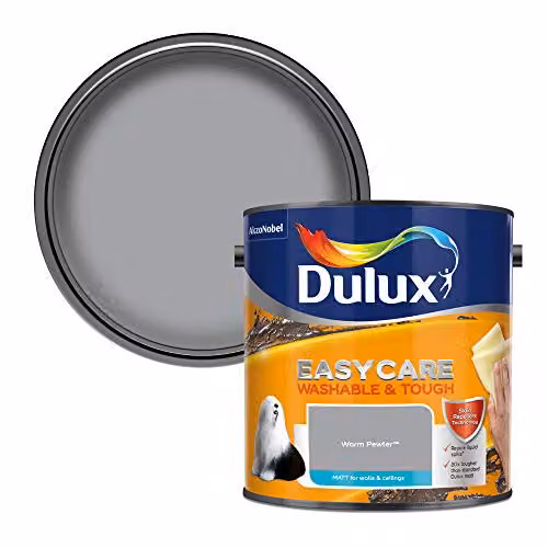 Dulux Easycare Washable & Tough Matt Emulsion Paint for Walls and Ceilings, Warm Pewter Grey, 2.5 l – 1