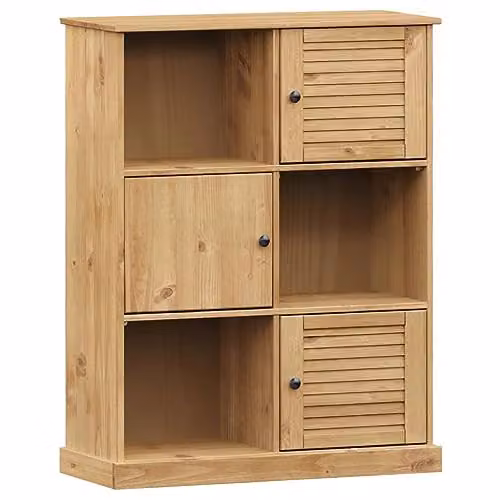 vidaXL VIGO Bookcase in Brown Waxed Solid Pine Wood, W/D/H: 90 x 35 x 114.5 cm – 1