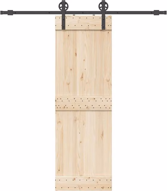 Berkfield Home Matt Black Steel Sliding Door Hardware Kit, 200 cm – 1
