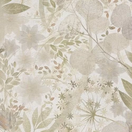 Erismann Secret Grove Botanical Floral Vinyl Textured Wallpaper in Green and Beige