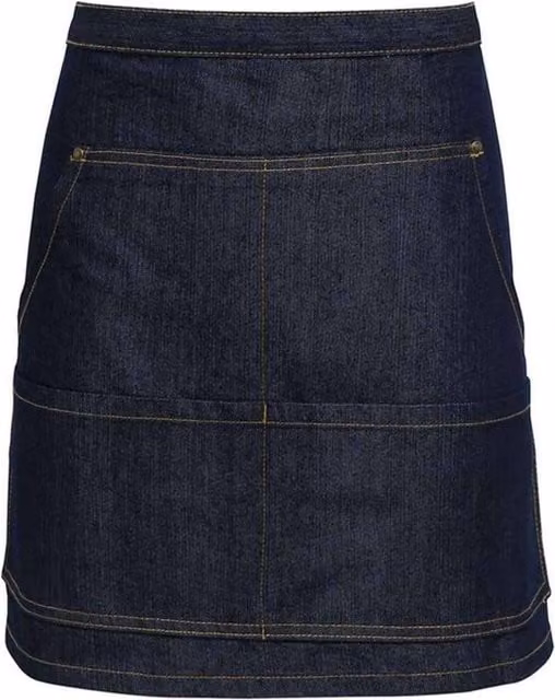 Premier Blue Polyester Denim Style Stitching Waist Apron