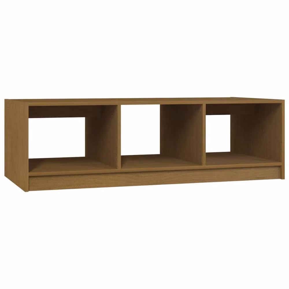 Berkfield Home Modern Coffee Table in Honey Brown, Solid Pinewood, W/D/H: 110 x 50 x 34 cm – 2